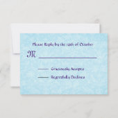 Pétales violets et bleu dahlia Mariage RSVP (Dos)