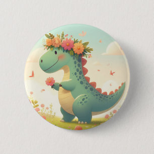 Petalosaurus (Een nieuw ras van dinosauriërs) Ronde Button 5,7 Cm