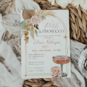 Petals en Prosecco Boho Bridal Shower Uitnodiging