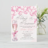 Petals en Prosecco Bridal Shower Uitnodiging (Staand voorkant)