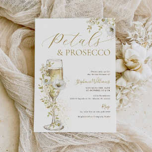Petals en Prosecco Bridal Shower Uitnodiging