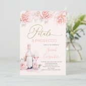 Petals en Prosecco Bridal Shower uitnodiging (Staand voorkant)