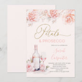 Petals en Prosecco Bridal Shower uitnodiging (Voorkant / Achterkant)
