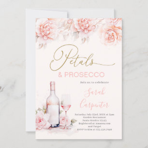 Petals en Prosecco Bridal Shower uitnodiging