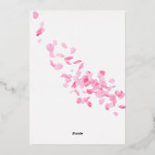 Petals en Prosecco Roze Bruidsdouche Uitnodiging (Achterkant)