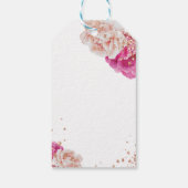 Petals en Prosecco Script Sparkly Pink Floral Cadeaulabel (Achterkant)