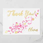 Petals en Prosecco Vrijgezellenfeest Dank u kaart (Voorkant)