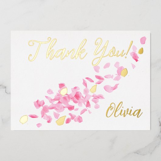 Petals en Prosecco Vrijgezellenfeest Dank u kaart (Voorkant)
