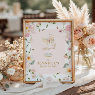 Petals en Prosecco Vrijgezellenfeest Welkom Poster