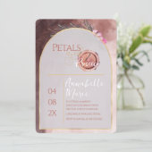 Petals en Prosecco Wedding Shower Save The Date (Staand voorkant)