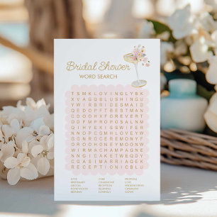 Petals en Prosecco Woord Zoeken Bruidsspel