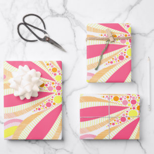 Petals en Stippen Spring Flower Digital Illustrati Inpakpapier Vel
