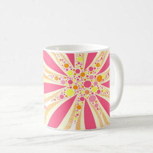 Petals en Stippen Spring Flower Digital Illustrati Koffiemok