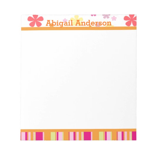 Petals en Stripes, persoonlijk Notitieblok (Voorkant)