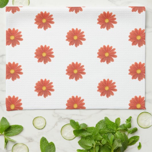 Petals in Motion – Vibrant Flower Graphic Theedoek (Gevouwen)