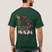 Petals in Pink Harmony forest green T-shirt (Achterkant)
