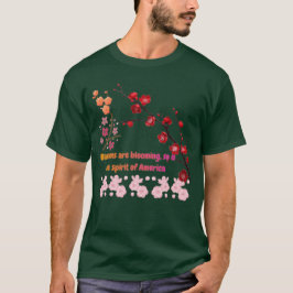 Petals in Pink Harmony forest green T-shirt