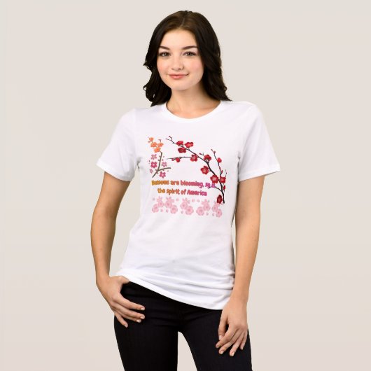 Petals in Pink Harmony Tri-Blend Shirt (Voorkant volledig)