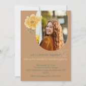 Petals & Joy Photo Birthday Party Invitation (Devant)