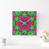 Petals Kaleidoscope Vierkante Klok (Huis)