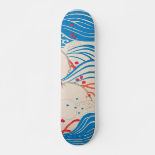 Petals op Waves Japans Retropatroon Skateboard