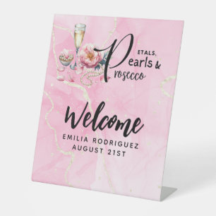Petals Parels Prosecco gunstiger Vrijgezellenfeest Reclamebord Met Voetstuk