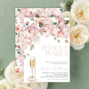 Petals & Pearls Modern Roze Bloemen Vrijgezellenfe Kaart