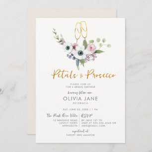 Petals Prosecco Anemones Gold Bubble Vrijgezellenf Kaart