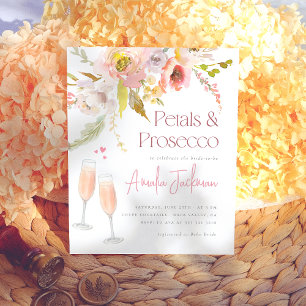 Petals & Prosecco Bloemen Bruidsdouche Uitnodiging