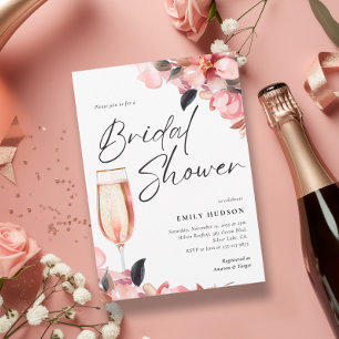 Petals & Prosecco Bloemen Bruidsdouche Uitnodiging