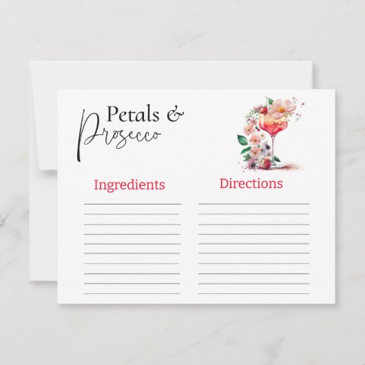 Petals Prosecco Bloemen Vrijgezellenfeest Brunch R Notitiekaartje (Achterkant)