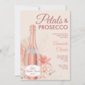 Petals & Prosecco Boho Bruids Douche Uitnodiging (Voorkant)