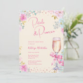 Petals & Prosecco Bridal Shower Kaart (Staand voorkant)