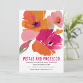 Petals & Prosecco Bright Abstracte Floral Bridal Kaart (Staand voorkant)