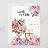 Petals & Prosecco "Cards & Gifts" Sign  Kaart (Voorkant)
