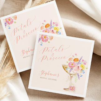 Petals & Prosecco Floral Bridal Shower Napkins Servet