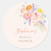 Petals & Prosecco Floral Bridal Shower Stickers (Devant)