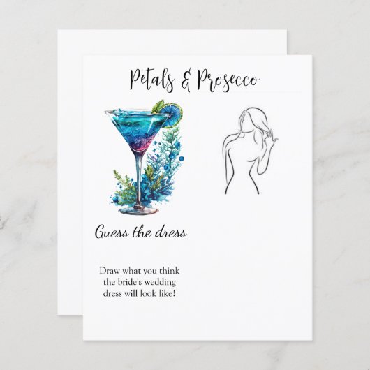 Petals & Prosecco Guess Jurk Bruidsdouche Spel (Voorkant / Achterkant)