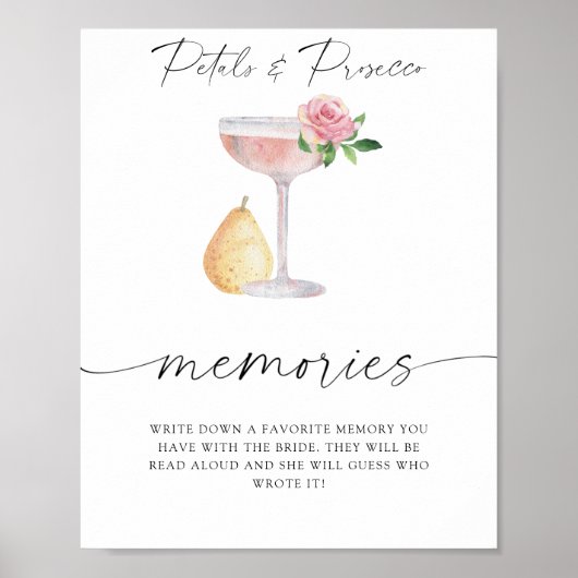 Petals & Prosecco - herinneringen met de bruid Poster (Voorkant)