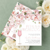 Petals & Prosecco QR Code Roze Vrijgezellenfeest Kaart