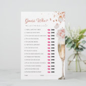 Petals & Prosecco Raad Wie Vrijgezellenfeest Spel Briefpapier (Staand voorkant)