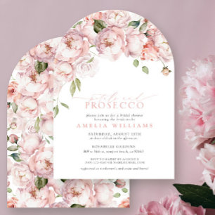 Petals & Prosecco Roze Bloemen Vrijgezellenfeest Kaart