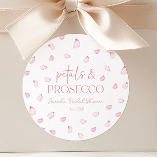 Petals & Prosecco Roze Rozenblaadjes Vrijgezellenf Ronde Sticker