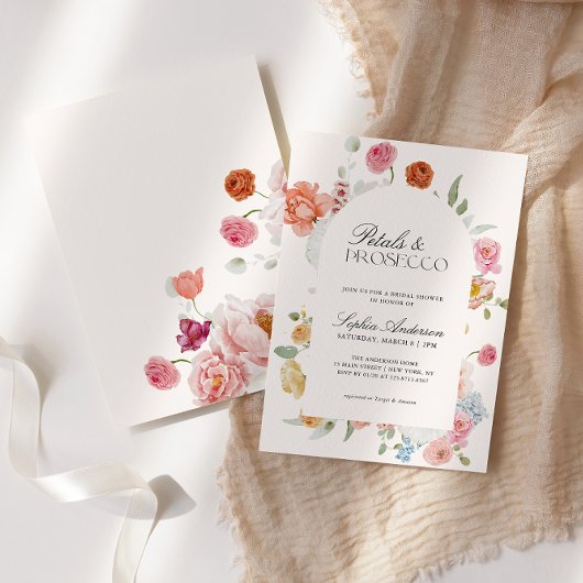 Petals & Prosecco Spring Flowers Vrijgezellenfeest Kaart