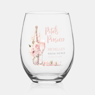 Petals & Prosecco Vrijgezellenfeest Blush Roze Blo Wijnglas Zonder Voet