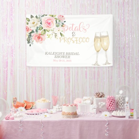 Petals & Prosecco-Vrijgezellenfeest Spandoek (Feest)