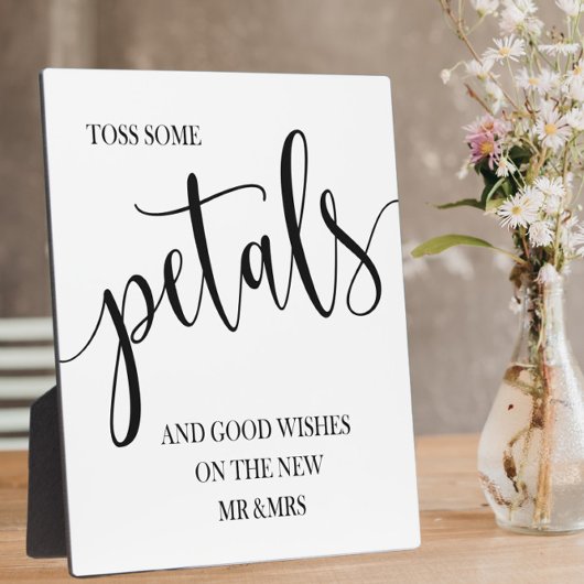 Petals trouwbord Tabletop Plaque met Easel Fotoplaat