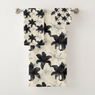 Petals & Webs - Gotische bloei in verwarde stilte Bad Handdoek