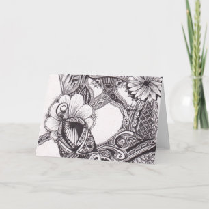 Petals Zig-Zags en Stippen Notecard Kaart