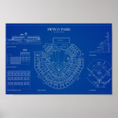 PETCO Park Blueprint English Poster (Voorkant)